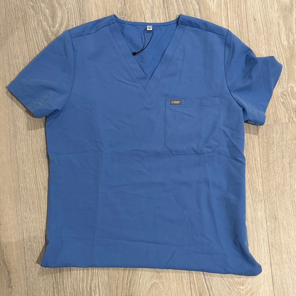 Blue V-Neck Women’s Scrub Top